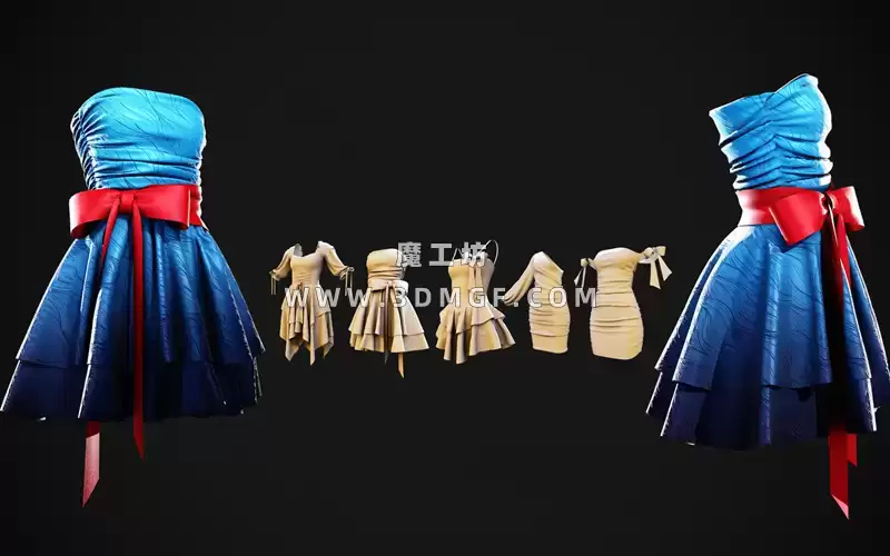 5款MD服装女性连衣裙礼服裙长裙服饰ZPRJ模型打版源文件3D服装 5款MD服装女性连衣裙礼服裙长裙服饰ZPRJ模型打版源文件3D服装
