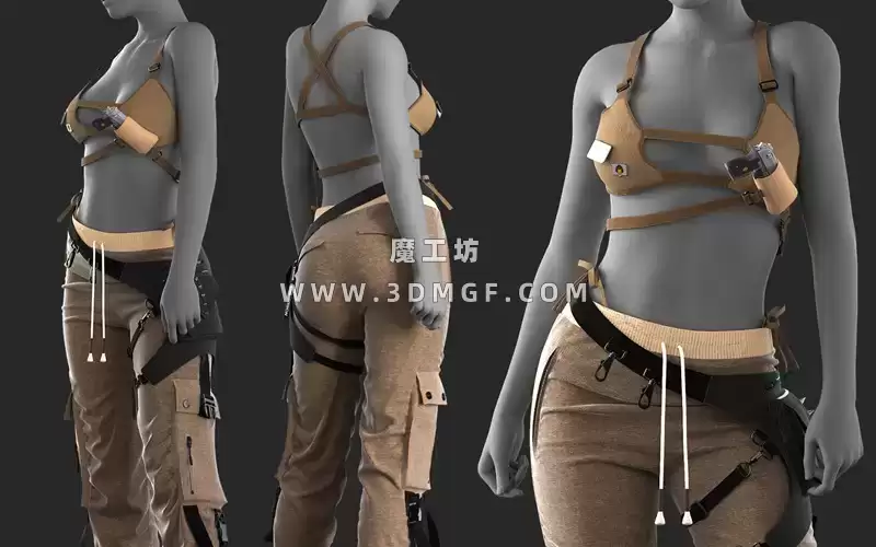 1款MD服装特工女孩吊带上衣长裤套装ZPRJ模型打版源文件3D服装 1款MD服装特工女孩吊带上衣长裤套装ZPRJ模型打版源文件3D服装